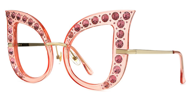 Cateye Rhinestone Pink Frame