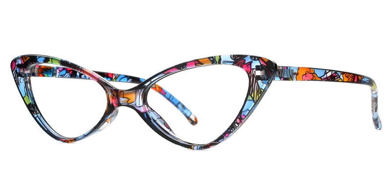 Cateye BlueFloral Frame