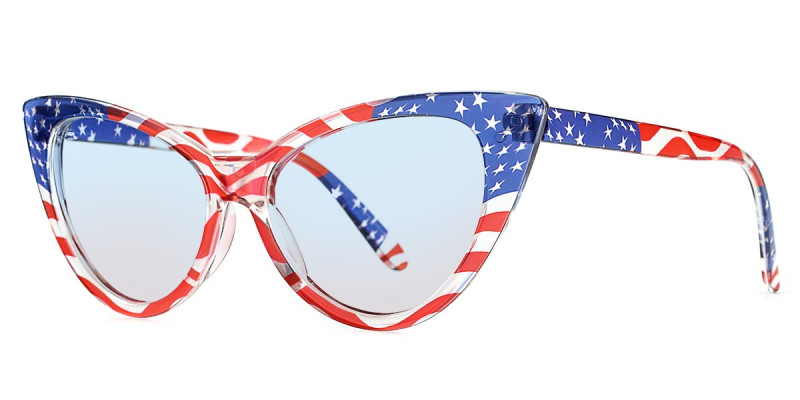 Cateye Red&Blue Sunglasses