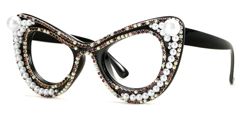 Cateye Black Rhinestone Frame