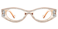 Oval Rhinestone Brown Frame