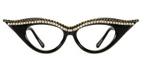 Cateye Rhinestone Black Frame