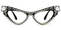 Cateye Rhinestone Black Frame