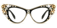 Cateye Rhinestone Black Frame