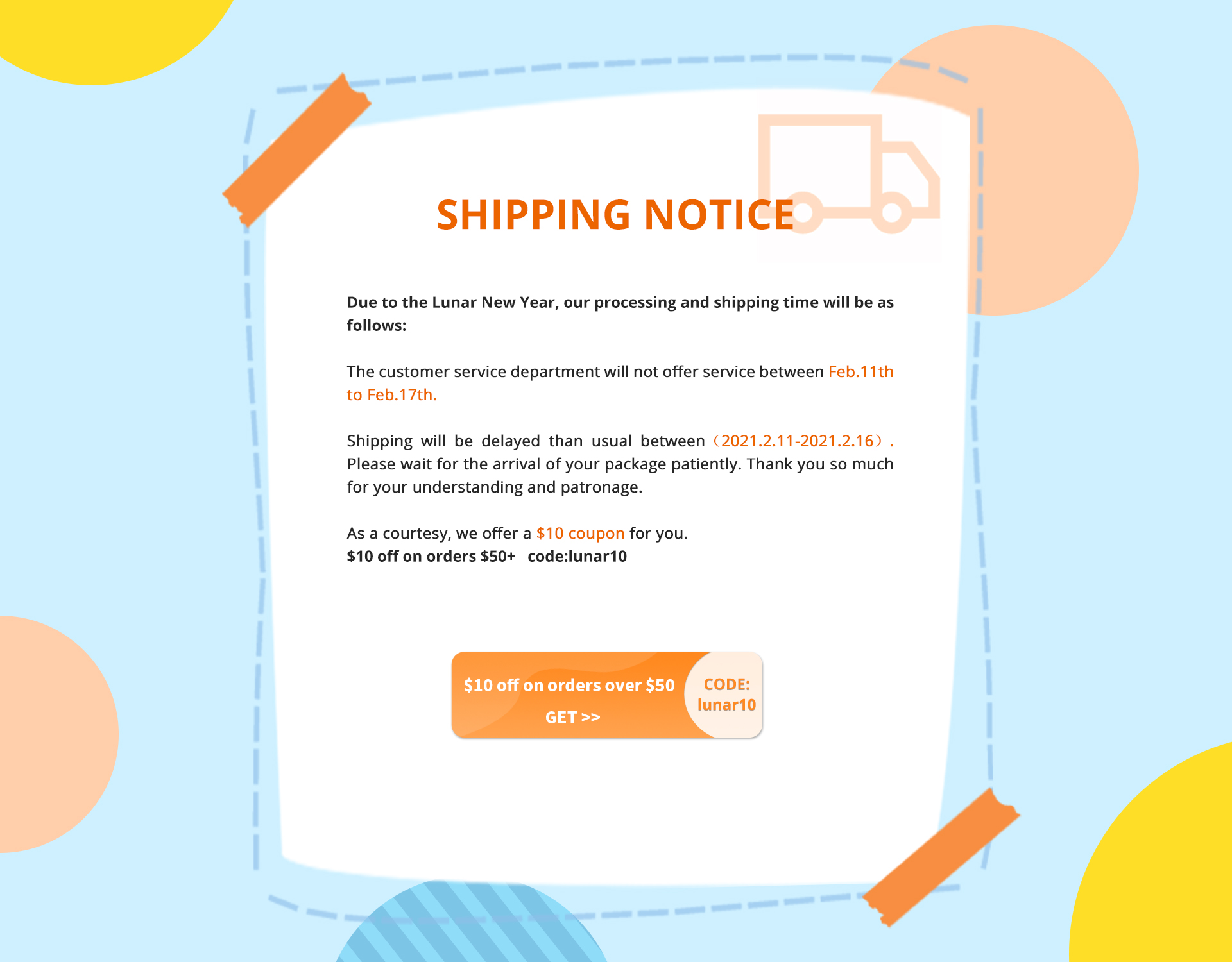 shipping notice